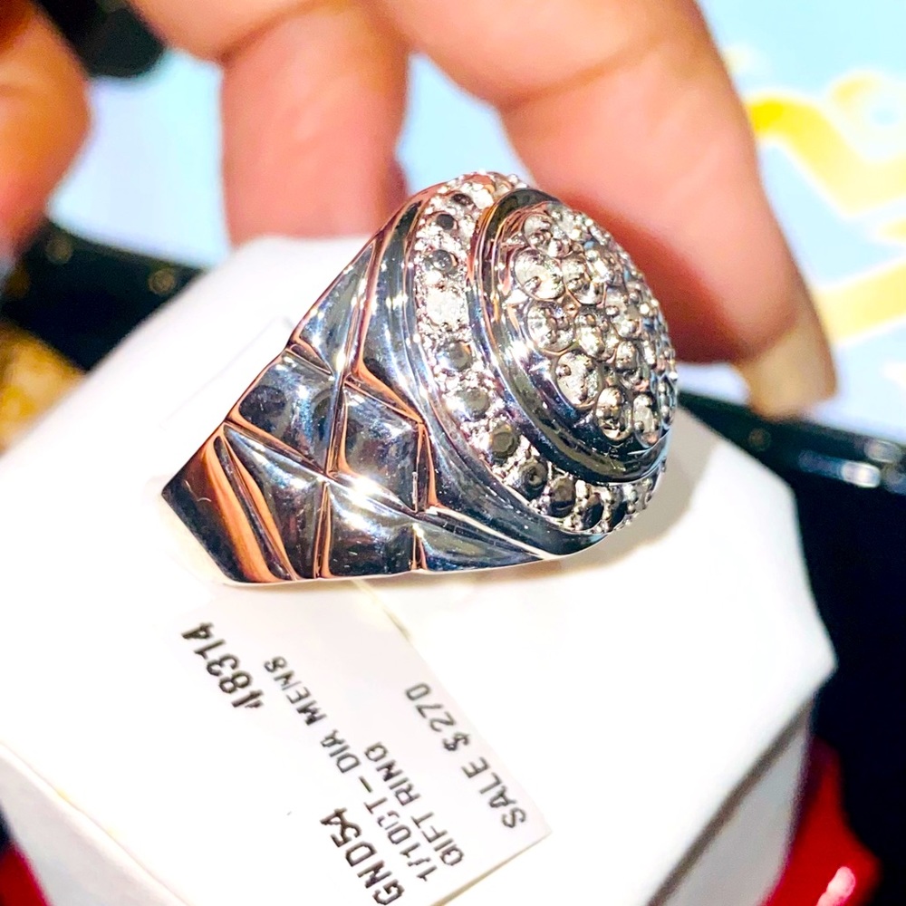 Real diamond men statement hiphop ring not CZ not moissanite 100% real diamond